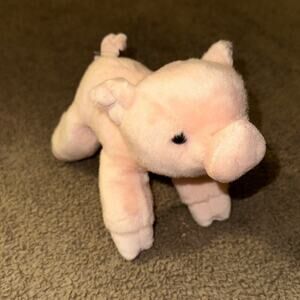 AURORA 8" Percy Pig Plush Pink Stuffed Animal Farm Toy Lying Down